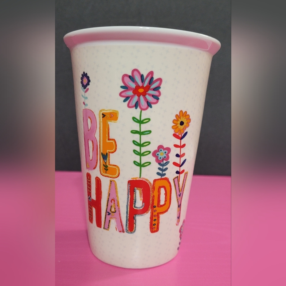 Natural Life Be Happy Ceramic Cup